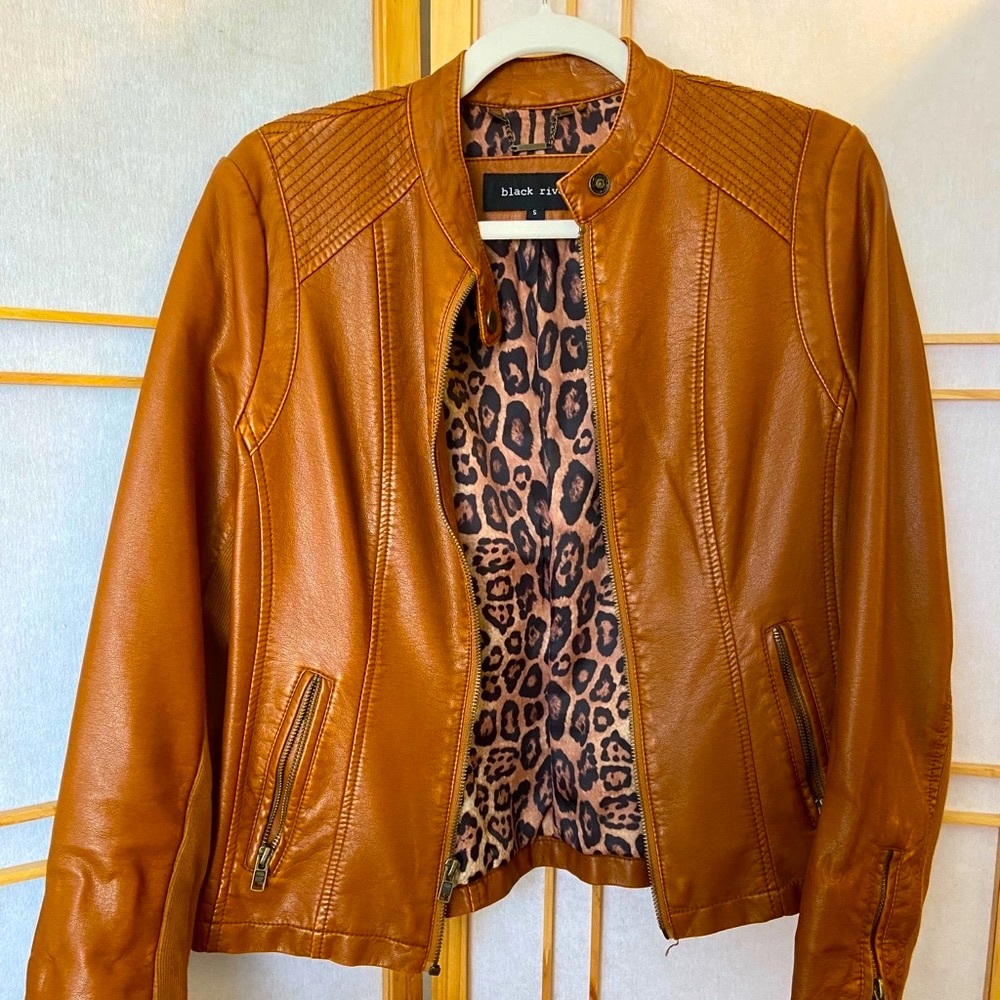 Black Rivet Faux Leather Jacket - Picture 5 of 7